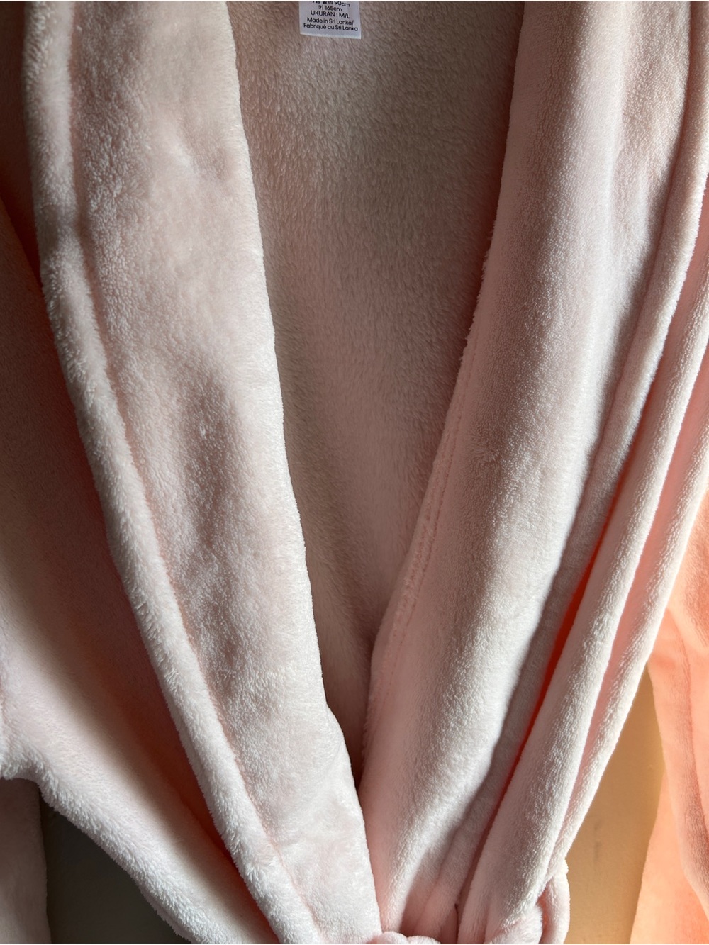 Calvin Klein Plush Robe, Pink Medium - Picture 5 of 10